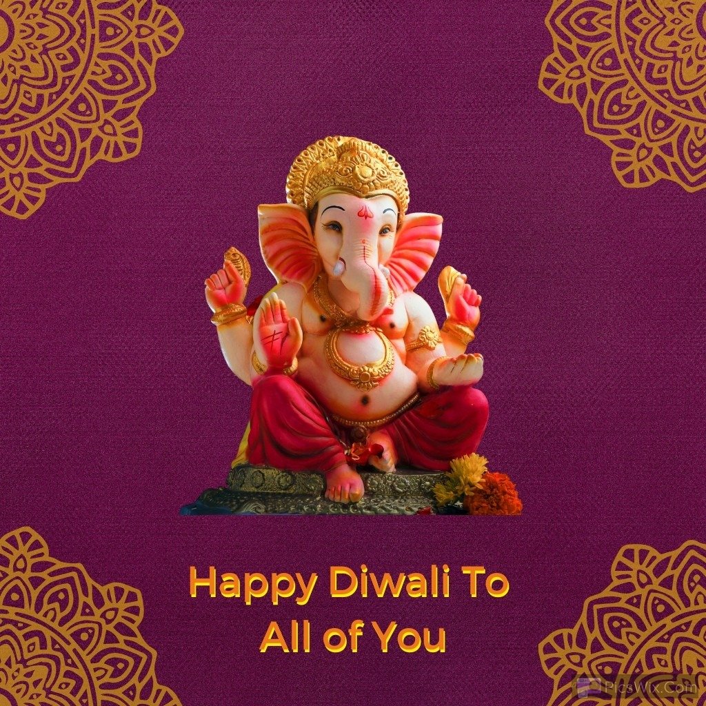 Happy Diwali To All Of You With Lord Ganesha
