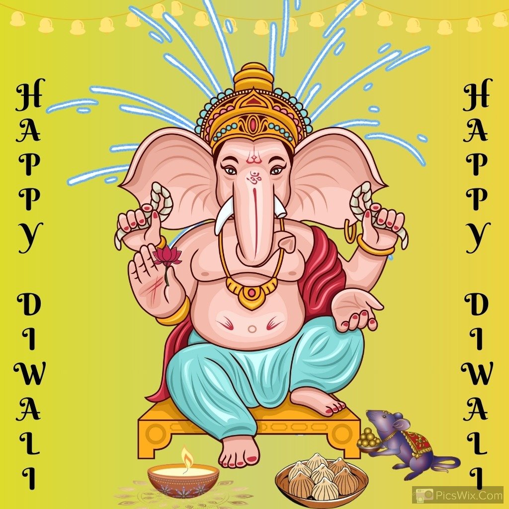 Lord Ganesha On Happy Diwali